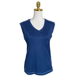 ALO Yoga Coolfit Navy Athletic Workout Women's Short-Sleeved Shirt Tank Size L
